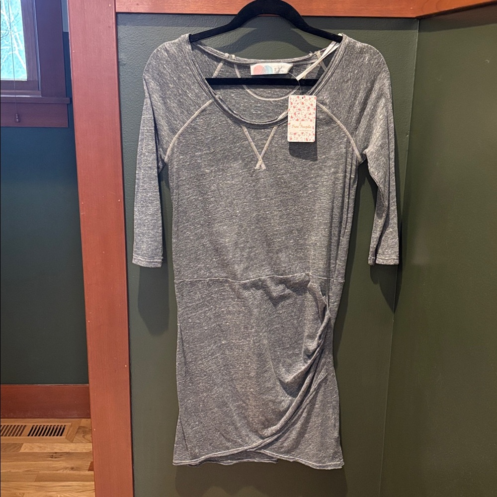 NWT Free People James Tunic Dress Grey Heather XS FP Beach